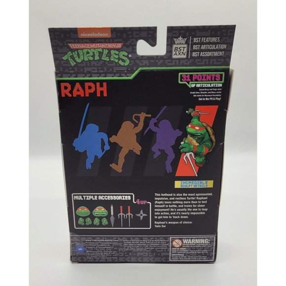 Loyal Subjects BST AXN Arcade Teenage Mutant Ninja Turtles Raphael Toy - Picture 3 of 5